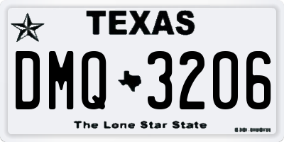 TX license plate DMQ3206