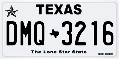 TX license plate DMQ3216