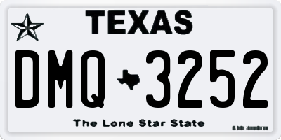 TX license plate DMQ3252
