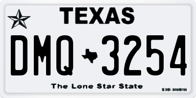 TX license plate DMQ3254