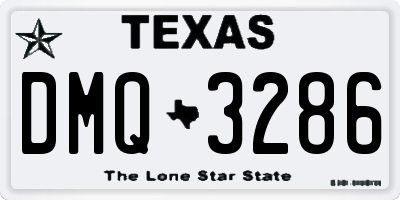 TX license plate DMQ3286