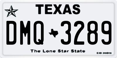 TX license plate DMQ3289