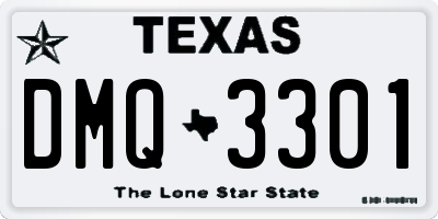 TX license plate DMQ3301