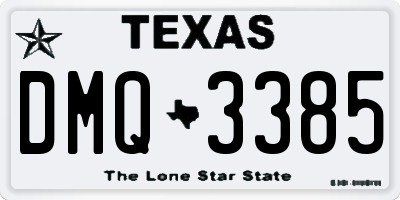 TX license plate DMQ3385