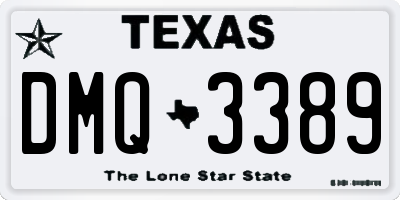 TX license plate DMQ3389