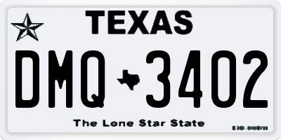 TX license plate DMQ3402