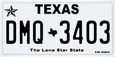 TX license plate DMQ3403