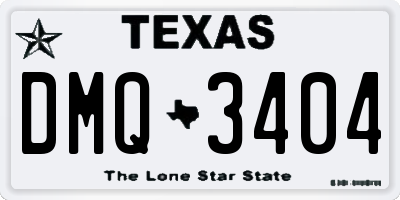 TX license plate DMQ3404
