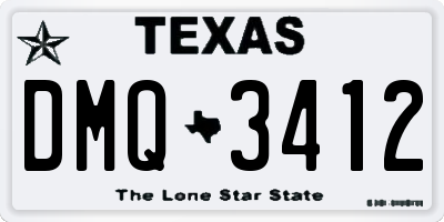 TX license plate DMQ3412