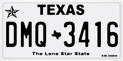 TX license plate DMQ3416