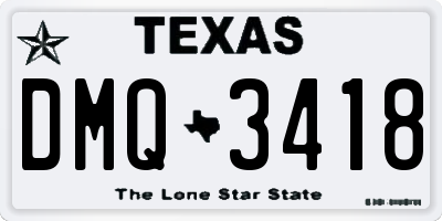 TX license plate DMQ3418