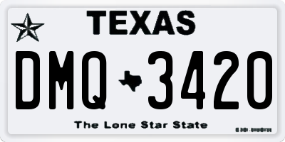TX license plate DMQ3420