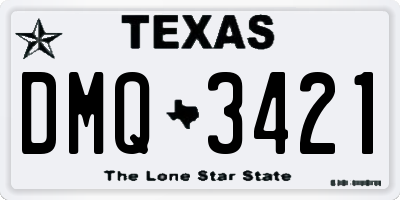 TX license plate DMQ3421