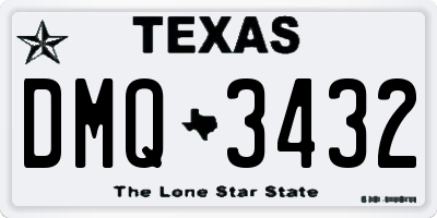 TX license plate DMQ3432