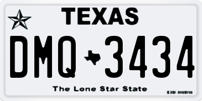 TX license plate DMQ3434