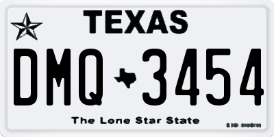 TX license plate DMQ3454