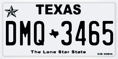 TX license plate DMQ3465