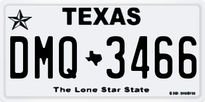 TX license plate DMQ3466
