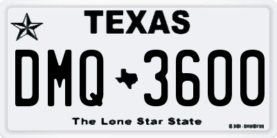 TX license plate DMQ3600