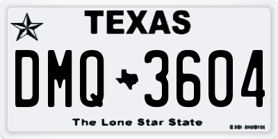TX license plate DMQ3604