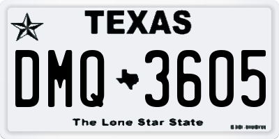TX license plate DMQ3605