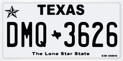 TX license plate DMQ3626