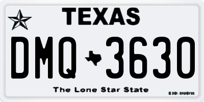 TX license plate DMQ3630