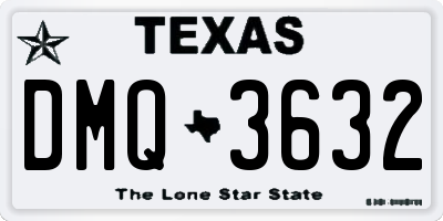 TX license plate DMQ3632