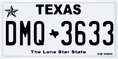 TX license plate DMQ3633