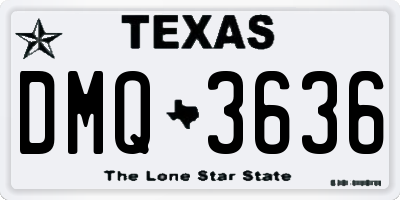 TX license plate DMQ3636