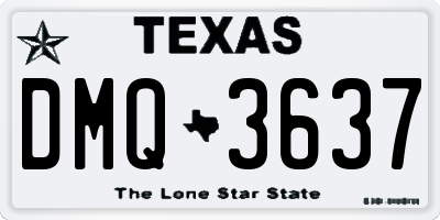 TX license plate DMQ3637