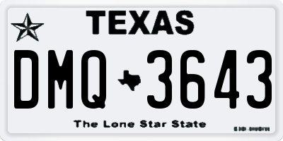 TX license plate DMQ3643
