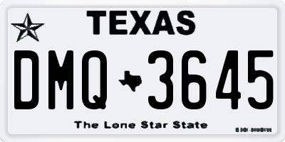 TX license plate DMQ3645