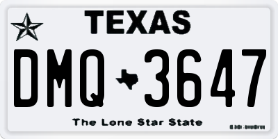 TX license plate DMQ3647
