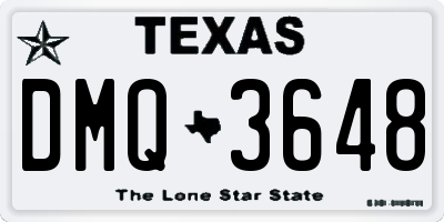TX license plate DMQ3648