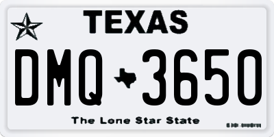 TX license plate DMQ3650