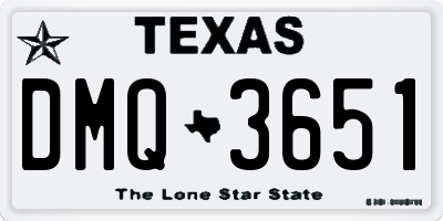 TX license plate DMQ3651