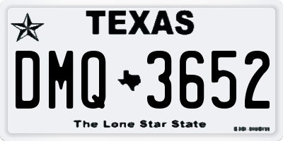 TX license plate DMQ3652
