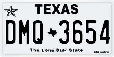 TX license plate DMQ3654