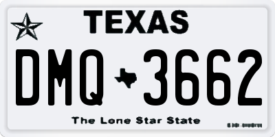 TX license plate DMQ3662