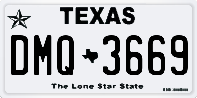 TX license plate DMQ3669