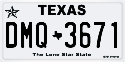TX license plate DMQ3671
