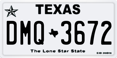 TX license plate DMQ3672