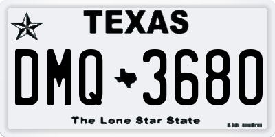 TX license plate DMQ3680