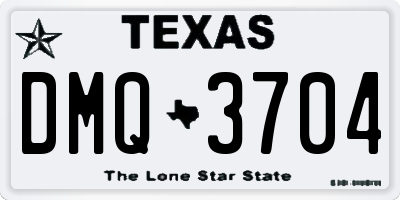 TX license plate DMQ3704