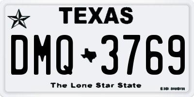 TX license plate DMQ3769