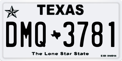 TX license plate DMQ3781