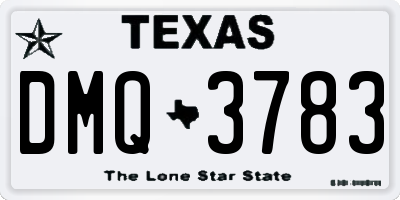 TX license plate DMQ3783