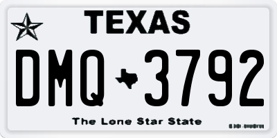 TX license plate DMQ3792