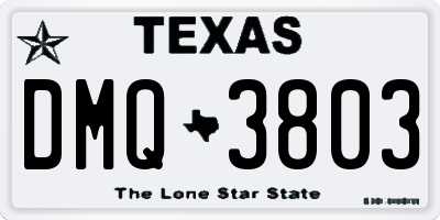 TX license plate DMQ3803